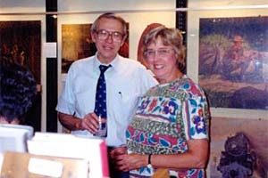 Bob and Hildegard at World of Wood Puzzles exhibit, 1997