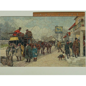 Mr. Pickwick & His Friends Arrive at the "Blue Lion", Muggleton
