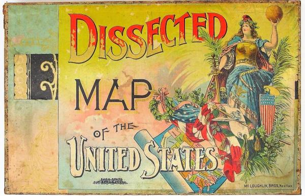 Dissected Map of the United States-Box