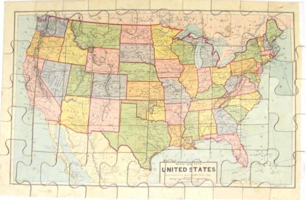 Dissected Map of the United States-puzzles