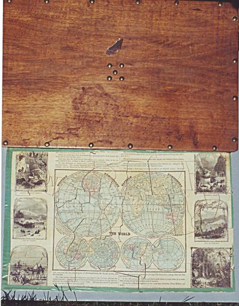 World with wooden box